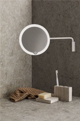 Blomus Modo LED-Kosmetikspiegel zur Wandmontage, L: 30,5 cm – Weiß