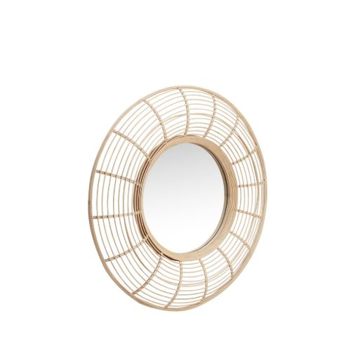 Hübsch Charm Mirror Ø: 80 cm Bambus - Nature OUTLET