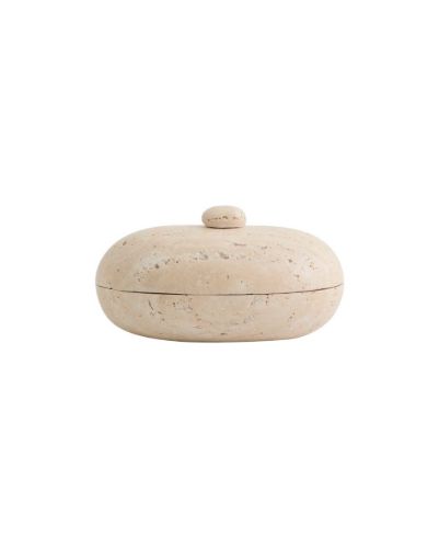Nordal SITRA Opbevaringskrukke L: 18 cm - Travertine
