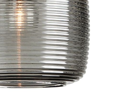 Design By Us New Wave Stripe Pendelleuchte Ø: 21 cm – Rauch/Schwarz