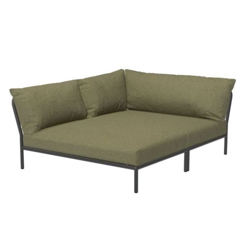 HOUE Level 2 Cozy Corner Left B: 173,5 cm - Dark Grey/Leaf