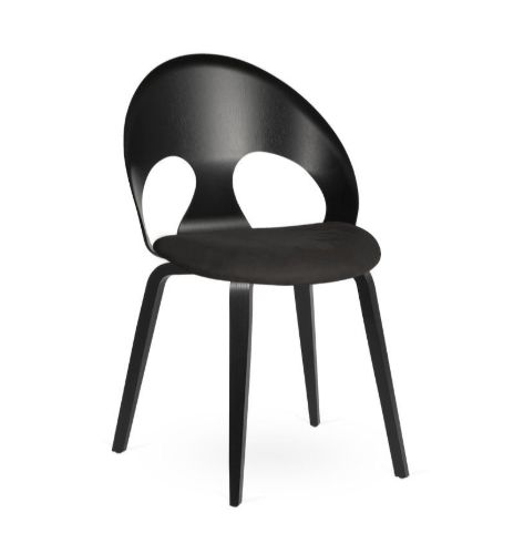 Vermund VL1100 Spisebordsstol  - Sortbejdset Eg/Dunes Antracit Læder