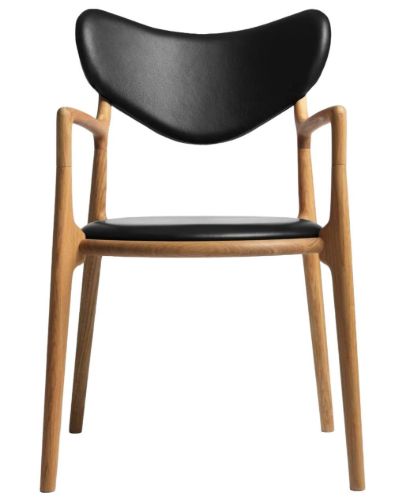 Ro Collection Salon Spisebordsstol Ryg og Sædepolstret - Olieret Eg/Rio Sort