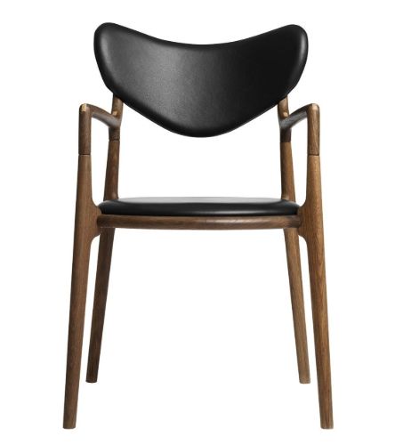 Ro Collection Salon Spisebordsstol Ryg og Sædepolstret  - Røget Eg/Rio Sort