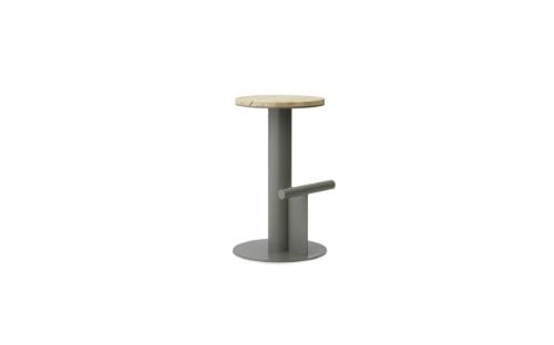Normann Copenhagen Pole Barstol H: 65 cm - Grå Stål/Fyrretræ