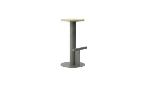 Normann Copenhagen Pole Barstol H: 75 cm - Grå Stål/Fyrretræ