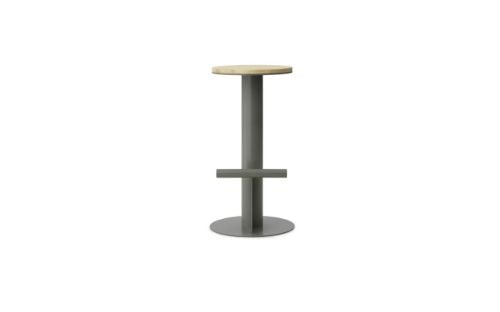 Normann Copenhagen Pole Barhocker H: 75 cm – Grauer Stahl/Kiefer