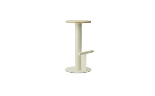 Normann Copenhagen Pole Barstol H: 75 cm - Sand Stål/Fyrretræ