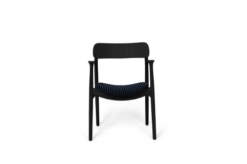 Bent Hansen Asger Stol M. Polstring H: 80 cm - Sortbejdset Eg/ 30-999/355 Langeland Nord F 