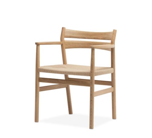 Bernstorffsminde Møbelfabrik BM2 Sessel SH: 46 cm – Geölte Eiche/Naturgeflecht