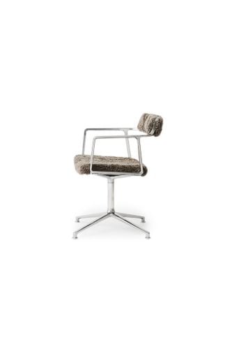 Vipp Limited Edition 452 Drehstuhl mit Gleitern SH: 44,5 cm - Curly 07/Umbra