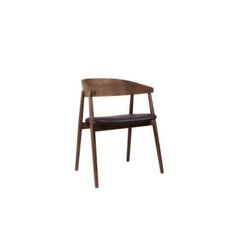 Andersen Furniture AC2 Stuhl H: 74 cm - Buche geräuchert lackiert/schwarzes Leder 