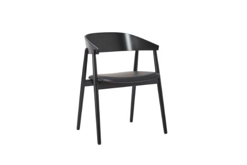 Andersen Furniture AC2 Stuhl H: 74 cm - Buche Schwarz/Schwarzes Leder 