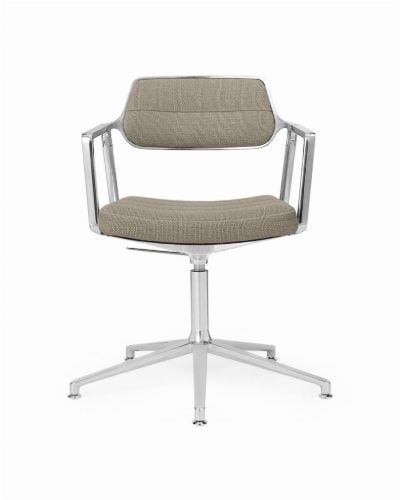 Vipp 453+ Swivel Stol u. Hjul - Aluminium/Dark Sand Textile