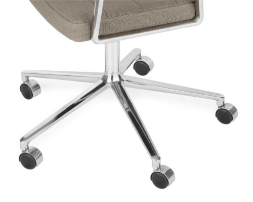 Vipp 453+ Drehstuhl mit Rollen - Aluminium/Textil in dunklem Sand