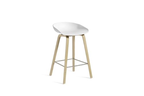 HAY AAS 32 Barstol Low - Lacquered Oak Veneer/White