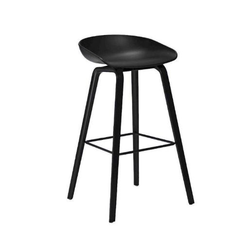 HAY AAS 32 Barstol High - Black Lacquered Oak/Black/Footrest Black Powder Coated Steel