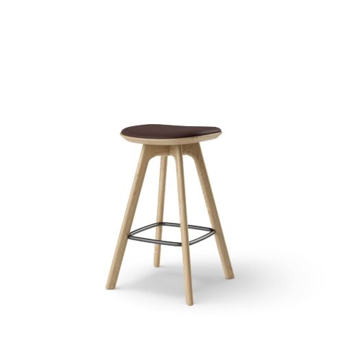 Brdr. Krüger Pauline Barhocker H: 65 cm – Geölte Eiche/Zimtleder