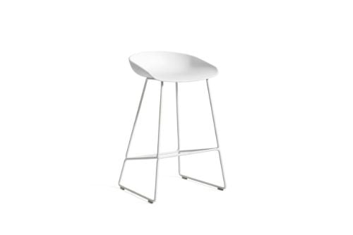 HAY AAS 38 Barstol Low  - White Powder Coated Steel/White