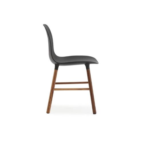 Normann Copenhagen Form Stuhl SH: 44 cm – Schwarz/Walnuss