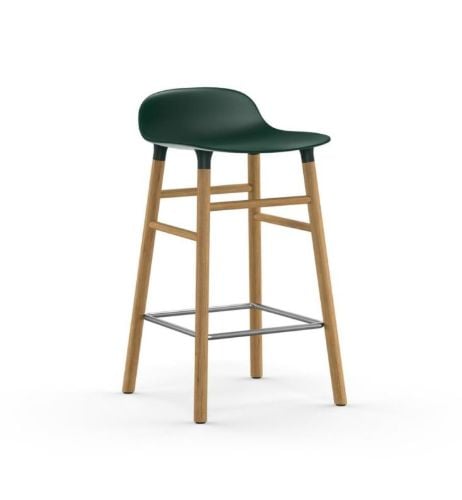 Normann Copenhagen Form Barstol  - Grøn/Eg