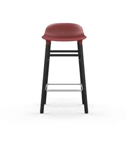 Normann Copenhagen Form Barhocker SH: 65 cm – Rot/Schwarze Eiche