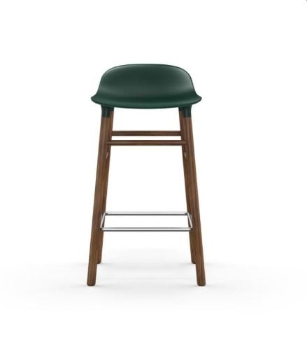 Normann Copenhagen Form Barhocker SH: 65cm - Grün/Walnuss