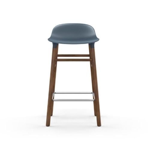 Normann Copenhagen Form Barhocker SH: 65cm - Blau/Walnuss