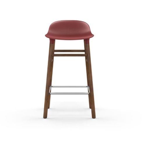 Normann Copenhagen Form Barhocker SH: 65cm - Rot/Walnuss