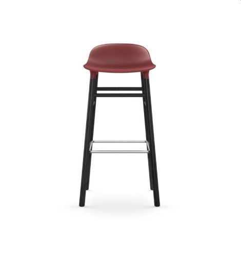 Normann Copenhagen Form Barhocker SH: 75 cm – Rot/Schwarze Eiche