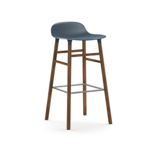 Normann Copenhagen Form Barstol  - Blå/Valnød