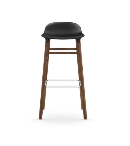 Normann Copenhagen Form Barhocker SH: 75 cm – Schwarz/Walnuss