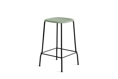 HAY Soft Edge 30 Low Barstol H: 65 cm - Black / Dusty Green Lacquered Oak 