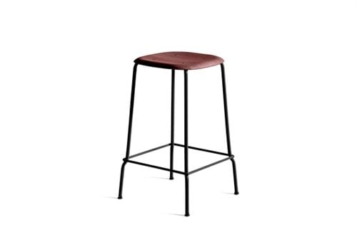 HAY Soft Edge 30 Low Barstol H: 65 cm - Black / Fall Red Lacquered Oak 