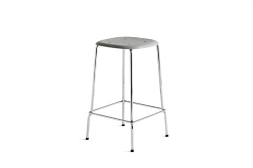 HAY Soft Edge 30 Low Barstol  H: 65 cm -  Chrome / Soft Grey 