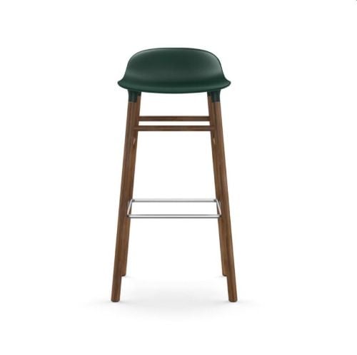 Normann Copenhagen Form Barhocker SH: 75cm - Grün/Walnuss