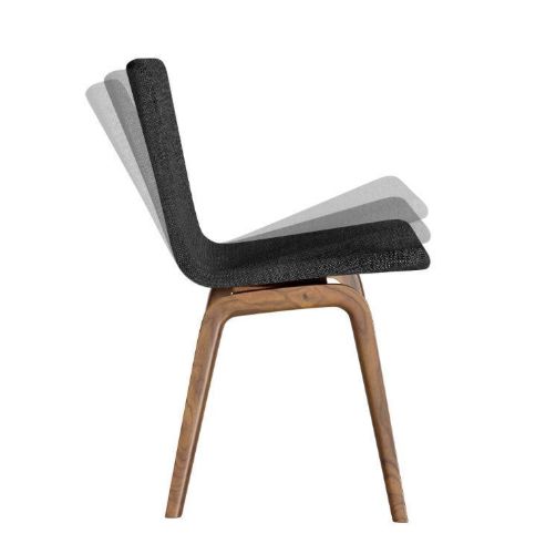 Skovby SM811 Flex Esszimmerstuhl H: 82 cm – Weiß geölte Eiche/Schwarzes Leder