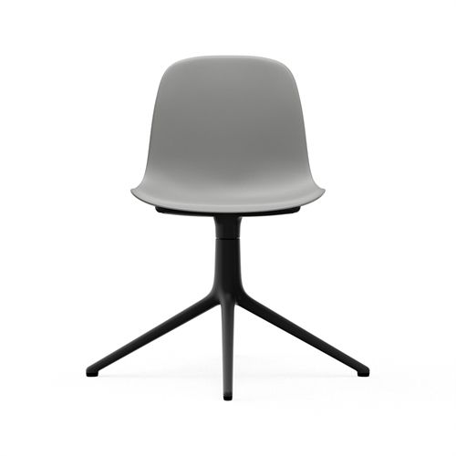 Normann Copenhagen Form Drehstuhl SH: 44 cm – Grau/Schwarzes Aluminium