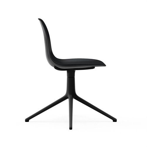 Normann Copenhagen Form Drehstuhl SH: 44 cm – Schwarz/Schwarzes Aluminium