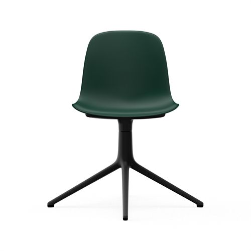 Normann Copenhagen Form Drehstuhl SH: 44 cm – Grün/Schwarzes Aluminium