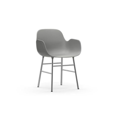 Normann Copenhagen Form Armstol SH: 44cm - Grå/Krom