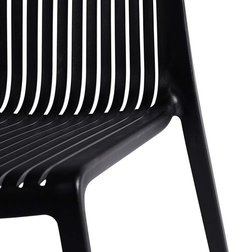 Muubs Esstischstuhl Cool SH: 46 cm – Schwarzes Polypropylen