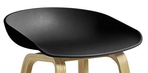 HAY AAS32 ECO Barhocker High SH: 74 cm – Hoch wasserbasiertes lackiertes Eichenfurnier / ECO Schwarz / Fußstütze Edelstahl