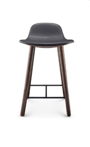 Eva Solo Abalone Barstol H: 65 cm - Røget eg/Sort læder
