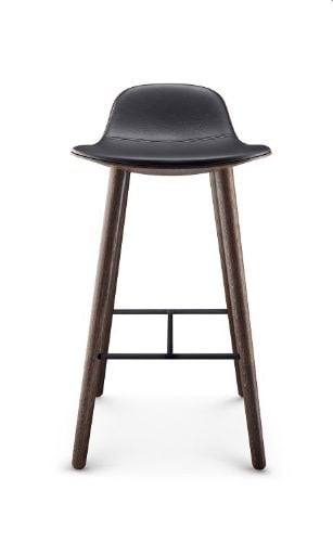 Eva Solo Abalone Barstol H: 75 cm - Røget eg/Sort læder