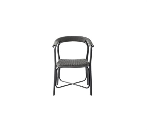 Cane-line Indoor Noble Esszimmerstuhl mit Armlehnen SH: 47 cm – Schwarzes Rattan