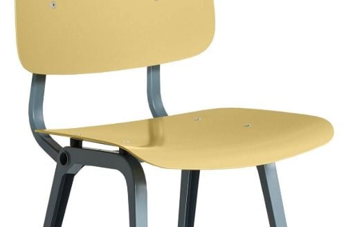 HAY Revolt Esszimmerstuhl SH: 46,5 cm – Ocean Powder Coated Steel/Biscotti