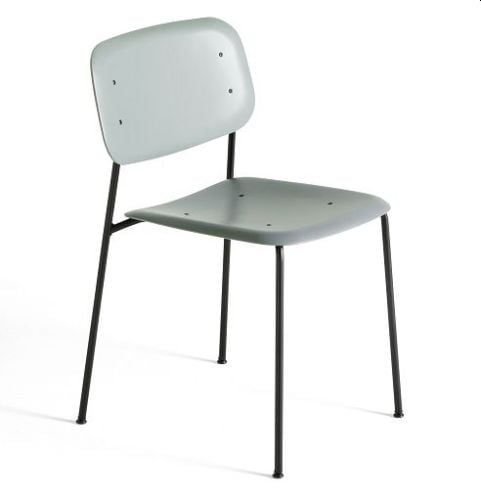HAY Soft Edge P10 Spisebordsstol  - Black Powder Coated Steel / Dusty Green