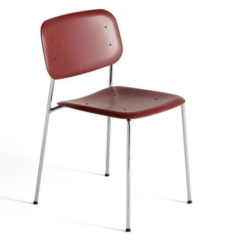 HAY Soft Edge 45 Spisebordsstol  - Chromed Steel / Fall Red