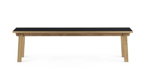 Normann Copenhagen Slice Bench 38x160 cm - Eiche/Linoleum